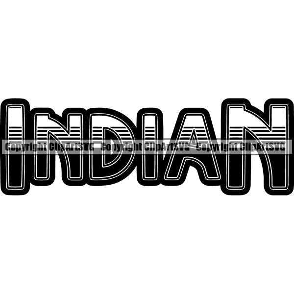 Native American Indian Text ClipArt SVG