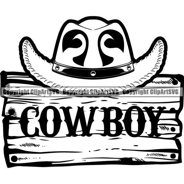Occupation Cowboy Logo ClipArt SVG