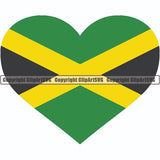Country Flag Heart Jamaica ClipArt SVG