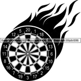 Sports Game Darts Fire ClipArt SVG