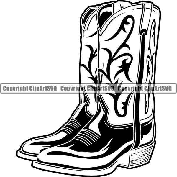 Occupation Cowboy Boots ClipArt SVG