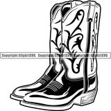 Occupation Cowboy Boots ClipArt SVG