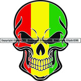 Country Flag Skull Guinea ClipArt SVG