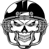 Sports Game Football Helmet Skull Skeleton Scary Evil Horror Halloween Death Dead ClipArt SVG