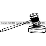 Lawyer Law Justice System Judge Gavel Hammer ClipArt SVG