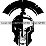 Spartan Warrior Gladiator Mask Skull Hat ClipArt SVG