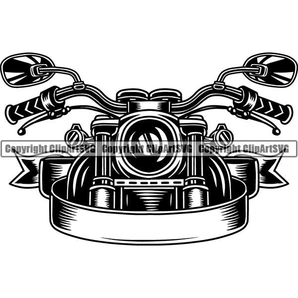 Motorcycle Bike Chopper Handle Bars ClipArt SVG