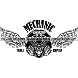 Mechanic Repair Shop Garage Logo ClipArt SVG