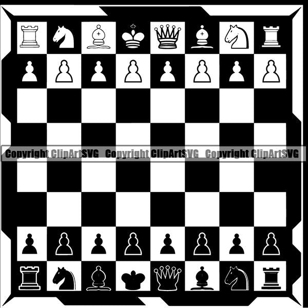 Game Chess Board Setup ClipArt SVG