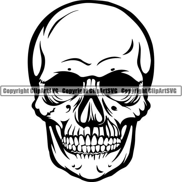 Skull Skeleton Tattoo Tat ClipArt SVG