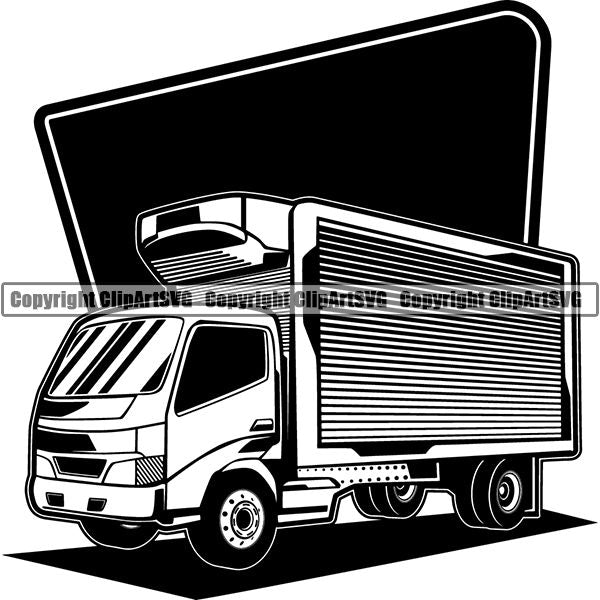 Truck Driver Trucking Trucker Driving Transportation Refrigeration ClipArt SVG