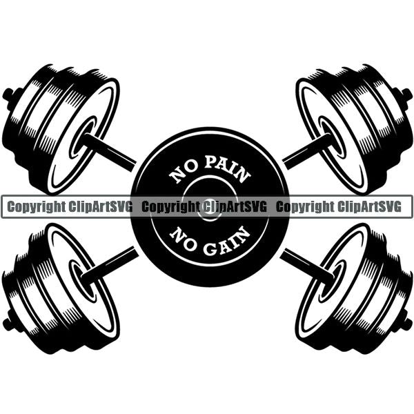 Gym Sports Bodybuilding Fitness Muscle Logo ClipArt SVG
