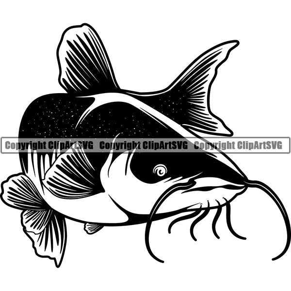 Sports Game Fishing Hunting Fish Hunt Fish Catfish ClipArt SVG