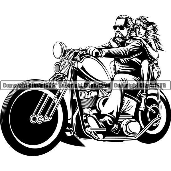 Motorcycle Bike Chopper ClipArt SVG