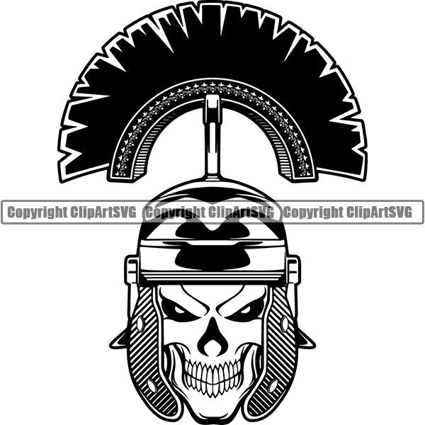 Spartan Warrior Gladiator Mask Skull ClipArt SVG