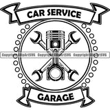 Mechanic Repair Shop Garage Logo ClipArt SVG