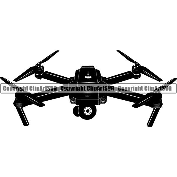 Drone Remote Aerial Helicopter Delivery Photography Surveillance ClipArt SVG