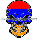 Country Flag Skull Armenia ClipArt SVG