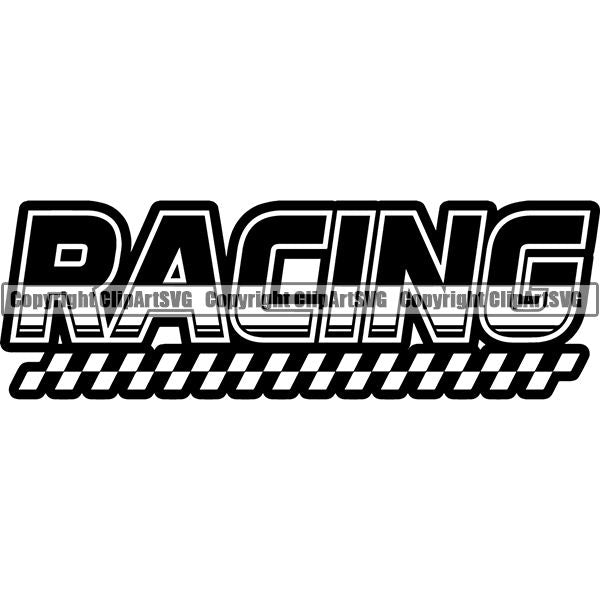 Sports Car Racing Text ClipArt SVG