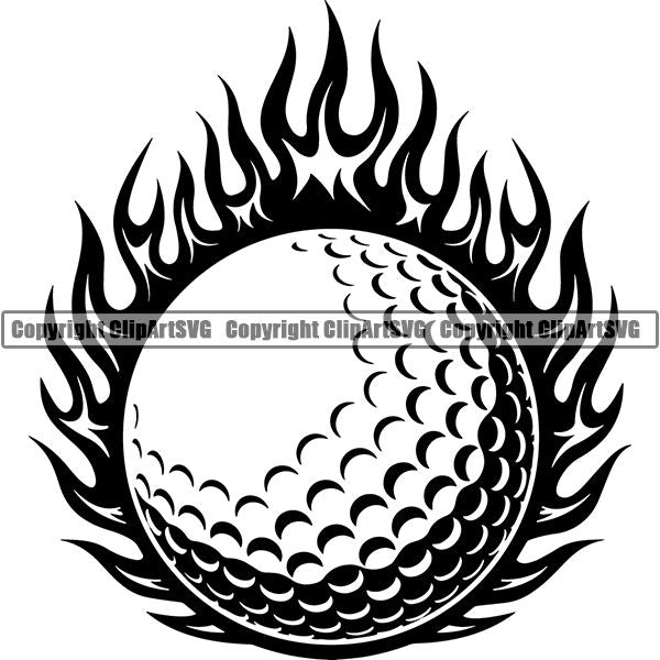 Sports Game Golf Fire ClipArt SVG