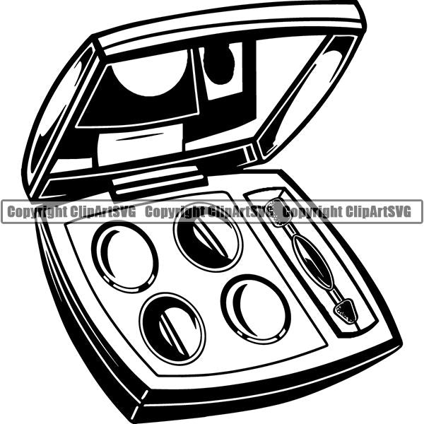 Fashion Beauty Cosmetology Cosmetics Makeup Eye Shadow Kit Compact tgg7a7 ClipArt SVG