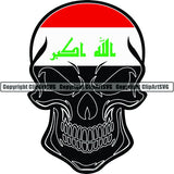 Country Flag Skull Iraq ClipArt SVG