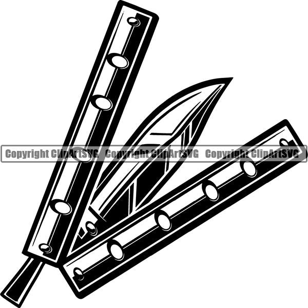 Sports Boxing Boxer MMA Fighter Ninja Knife Butterfly ClipArt SVG