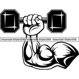 Gym Sports Bodybuilding Fitness Muscle Dumbell ClipArt SVG