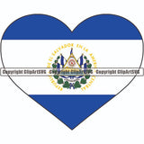 Country Flag Heart El Salvador ClipArt SVG