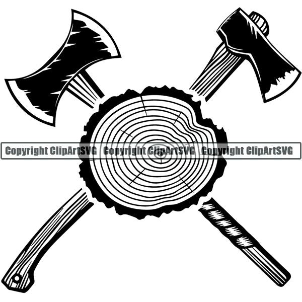 Construction Woodworking Carpenter Lumberjack Logo ClipArt SVG