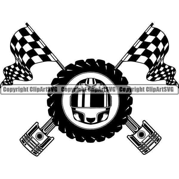 Sports Car Racing Logo ClipArt SVG