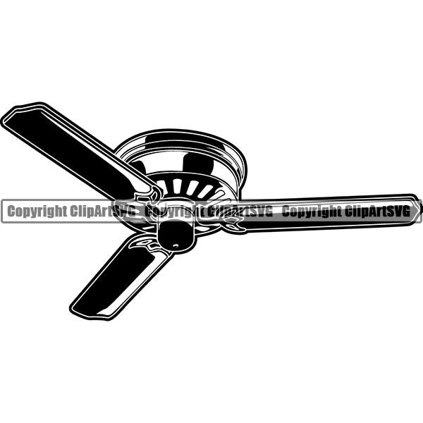 House Furniture Ceiling Fan ClipArt SVG