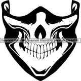 Gangster Thug Criminal Mask Skull Bandana ClipArt SVG