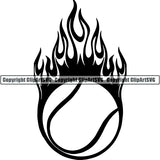 Sports Game Tennis Fire ClipArt SVG