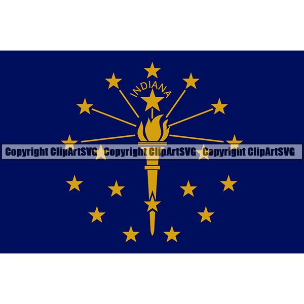 State Flag Square Indiana ClipArt SVG