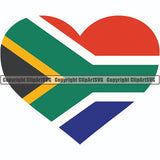 Country Flag Heart South Africa ClipArt SVG