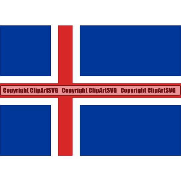 Country Flag Square Iceland ClipArt SVG