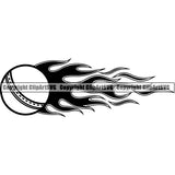 Sports Game Cricket Fire ClipArt SVG