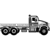Truck Driver Trucking Trucker Driving Transportation Semi Flatbed Tractor Trailer ClipArt SVG