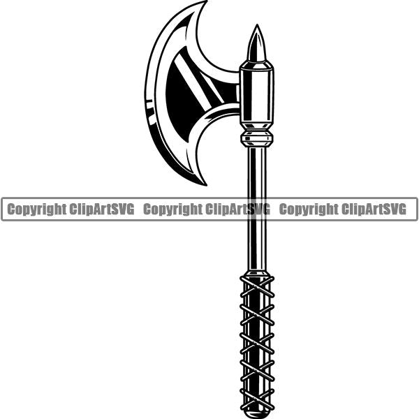 Viking Warrior Axe ClipArt SVG