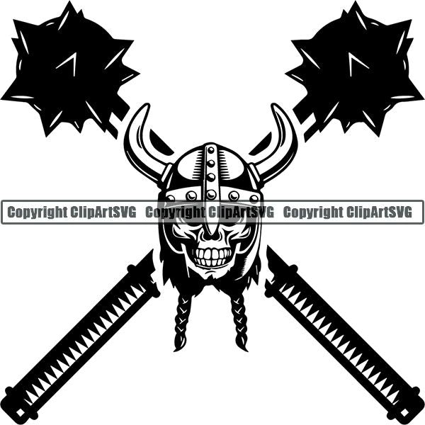 Viking Warrior Logo ClipArt SVG