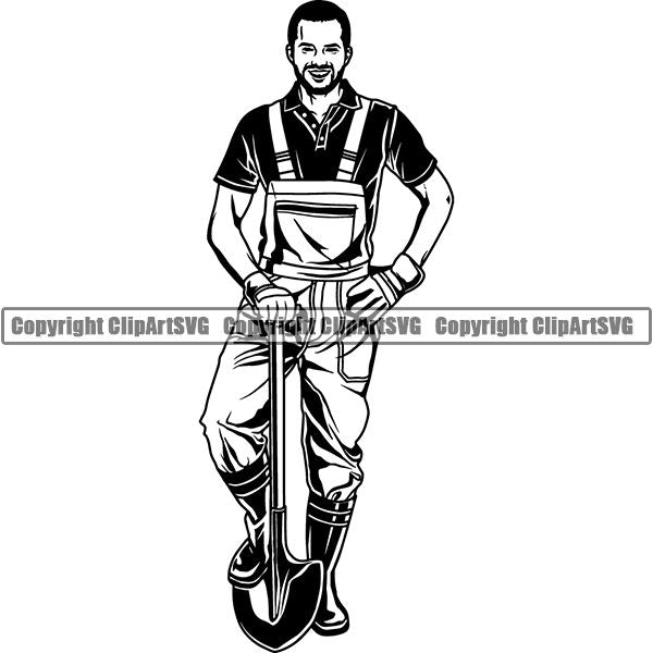 Hobby Gardening Gardner Male ClipArt SVG