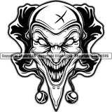 Evil Scary Clown ClipArt SVG