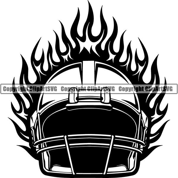 Sports Game Football Fire ClipArt SVG
