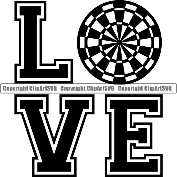 Sports Game Darts Love ClipArt SVG