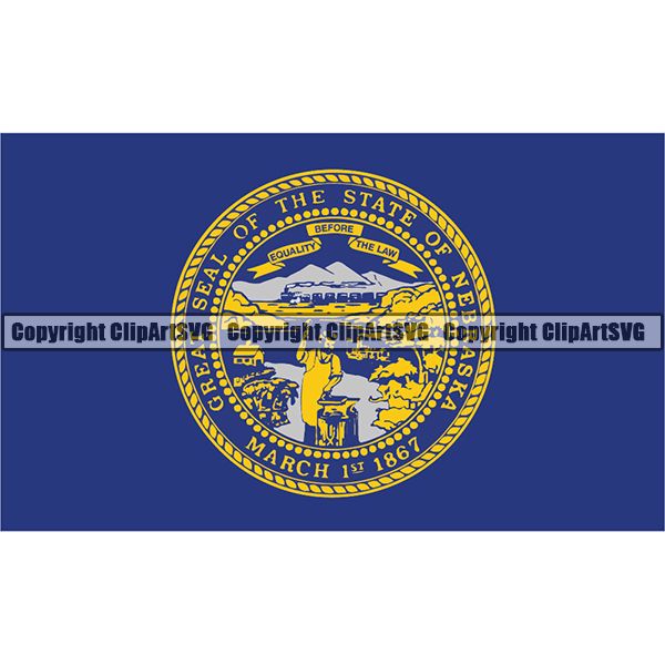 State Flag Square Nebraska ClipArt SVG