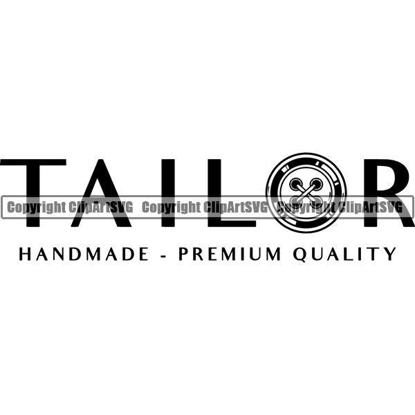 Tailor Seamstress Alterations Text ClipArt SVG