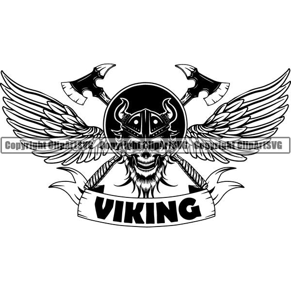 Viking Warrior Logo ClipArt SVG