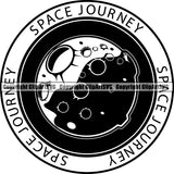 Astronaut Outer Space Shuttle Sci-Fi Science Fiction Logo ClipArt SVG