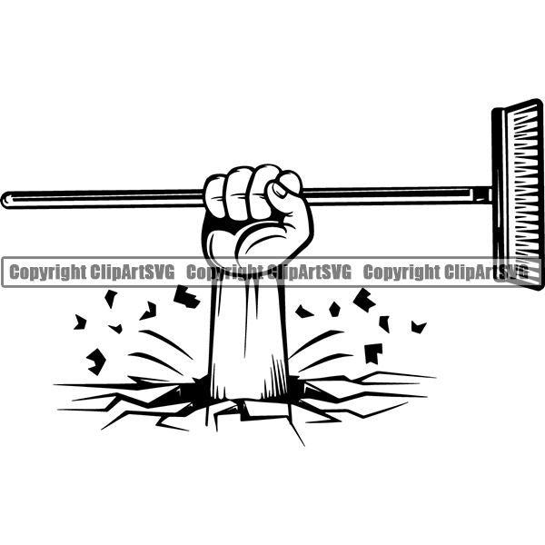 Maid Cleaning Service Housekeeping Housekeeper Broom ClipArt SVG